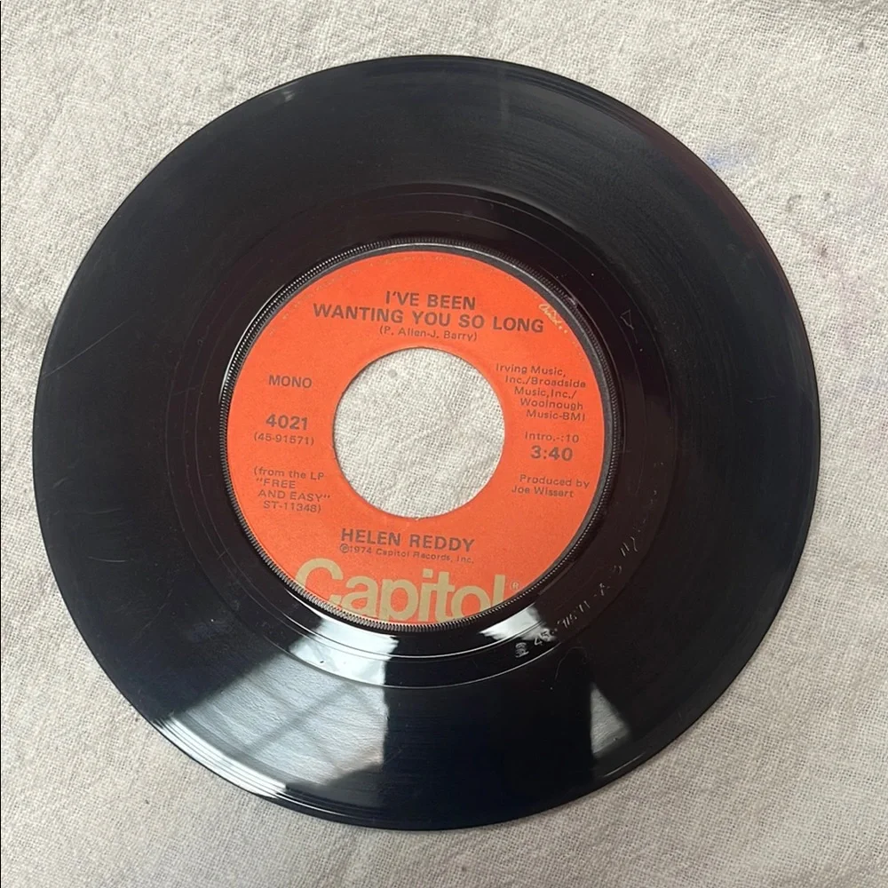 Helen Reddy Capitol Records vintage Vinyl 45 RPM - Picture 3 of 4